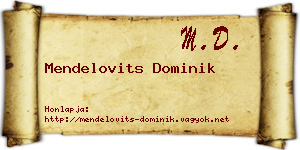 Mendelovits Dominik névjegykártya